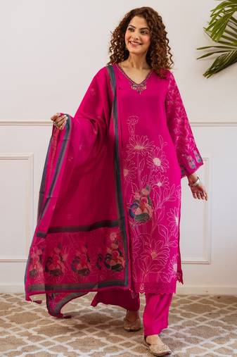Kabool raspberry suit set