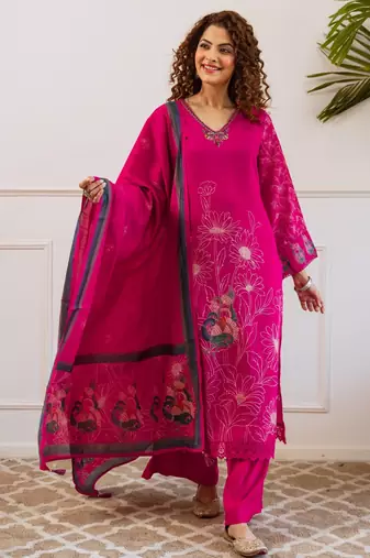 Kabool raspberry suit set