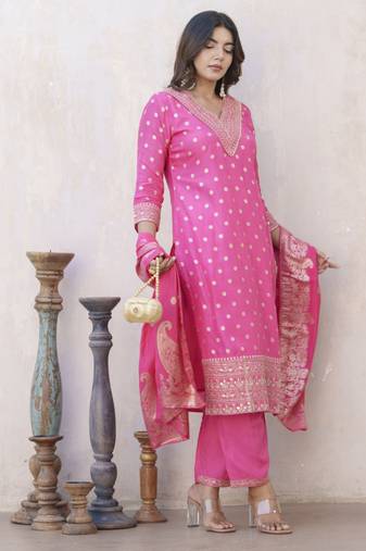 Palash rose full work suit set