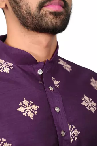 Purple traditional men's kurta and Pajama for Mens