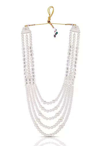 Pearl-beaded dulha moti mala haar necklace