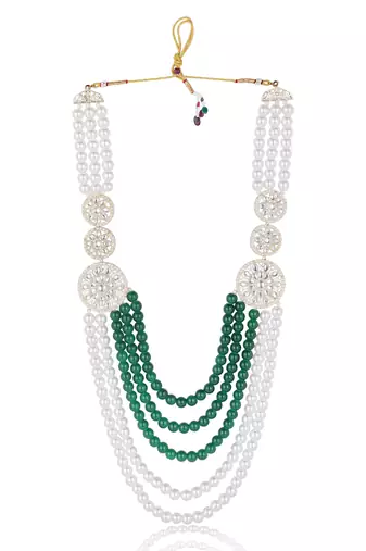 Pearl-beaded dulha moti mala haar necklace