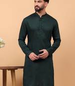 green chikankari embroidery cotton kurta embellish work by treemoda