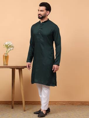 green chikankari embroidery cotton kurta embellish work by treemoda 4