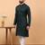 green chikankari embroidery cotton kurta embellish work by treemoda