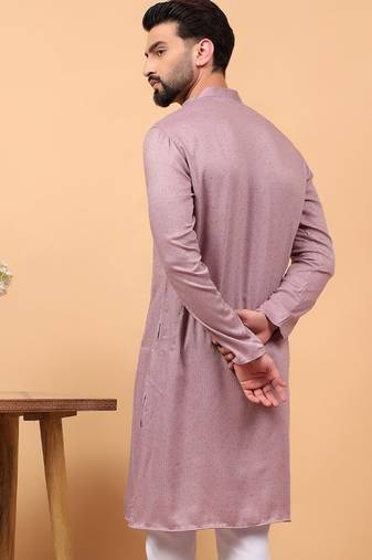 lavender chikankari embroidery cotton kurta embellish work