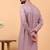 lavender chikankari embroidery cotton kurta embellish work