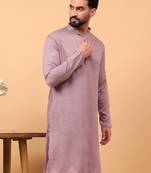 lavender chikankari embroidery cotton kurta embellish work