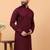Maroon chikankari embroidery cotton kurta embellish work by treemoda