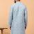 Blue chikankari embroidery cotton kurta embellish work by treemoda