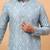 Blue chikankari embroidery cotton kurta embellish work by treemoda