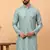 Green chikankari embroidery cotton kurta embellish work