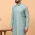 Green chikankari embroidery cotton kurta embellish work