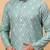 Green chikankari embroidery cotton kurta embellish work by treemoda