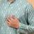 Green chikankari embroidery cotton kurta embellish work by treemoda