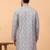 Grey chikankari embroidery cotton kurta embellish work by treemoda