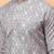 Grey chikankari embroidery cotton kurta embellish work by treemoda