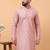 Pink chikankari embroidery cotton kurta embellish work by treemoda