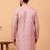 Pink chikankari embroidery cotton kurta embellish work by treemoda