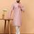 Pink chikankari embroidery cotton kurta embellish work by treemoda