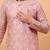 Pink chikankari embroidery cotton kurta embellish work by treemoda