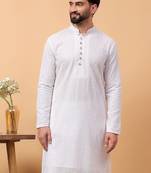 White chikankari embroidery georgette kurta embellish work