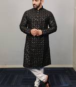 Black traditional men's kurta and Pajama for Mens