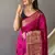 Dark Pink Kanjivaram silk blend Saree