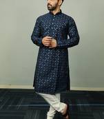 Blue traditional men's kurta and Pajama for Mens