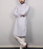 Grey traditional men's kurta and Pajama for Mens