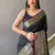 Black Kanjivaram silk blend Saree