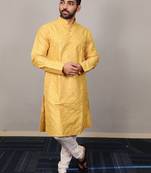 Yellow traditional men's kurta and Pajama for Mens