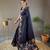 Navy Blue Wedding silk blend Saree