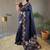 Navy Blue Wedding silk blend Saree