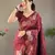 Maroon Wedding silk blend Saree