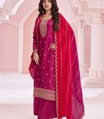 PLUS SIZE SEMI STITCHED  EMBROIDERED SUIT