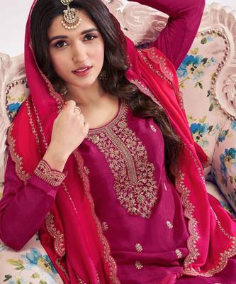 PLUS SIZE SEMI STITCHED EMBROIDERED SUIT 2