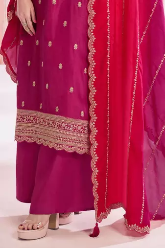 PLUS SIZE SEMI STITCHED  EMBROIDERED SUIT