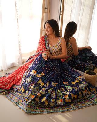 Embroidered Work Flared Lehenga choli With Dupatta 1