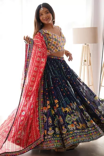 Embroidered Work Flared Lehenga choli With Dupatta