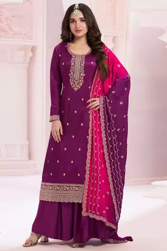 PLUS SIZE SEMI STITCHED SEQUANCE EMBROIDERED SUIT