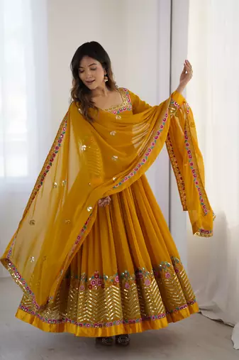 Heavy Look Designer Gown Suit Set Designer Anarkali Suit Set Festival Wear Dress