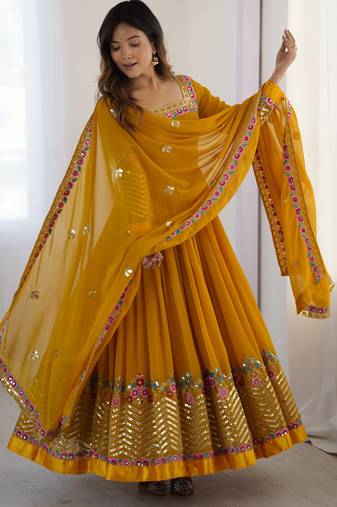 Heavy Look Designer Gown Suit Set Designer Anarkali Suit Set Festival Wear Dress