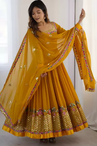 Heavy Look Designer Gown Suit Set Designer Anarkali Suit Set Festival Wear Dress