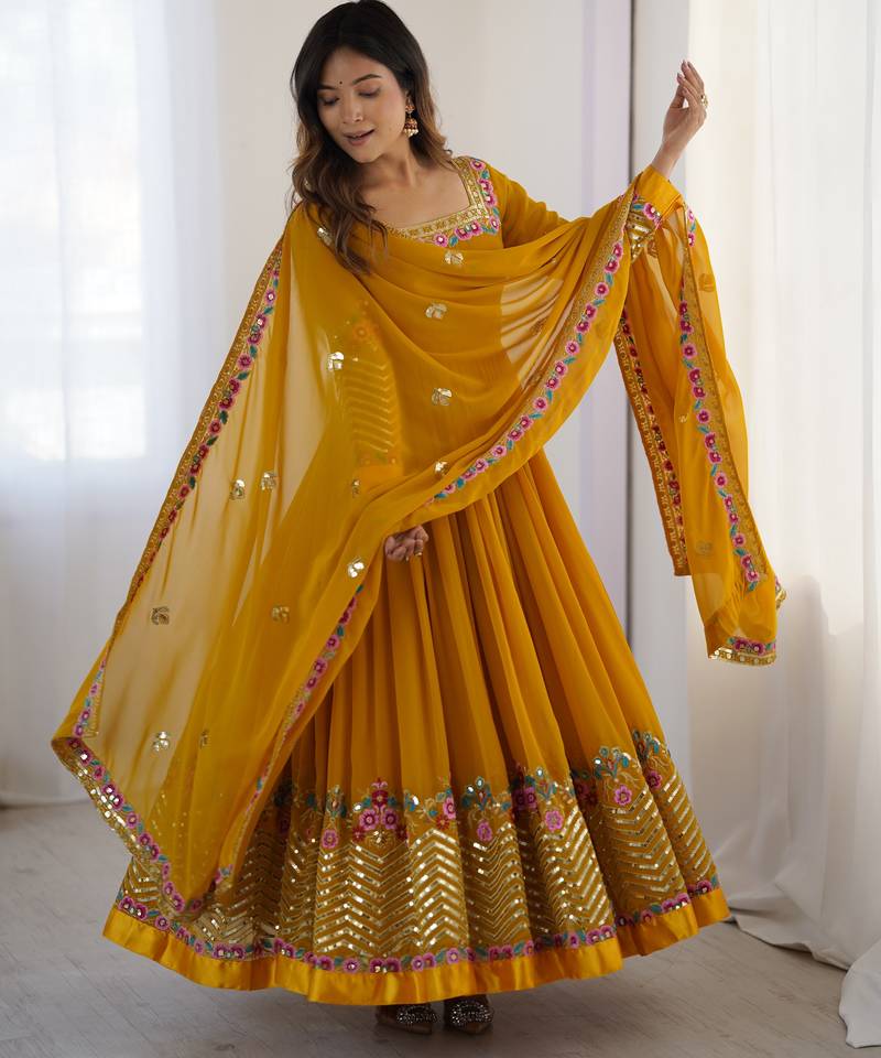 Heavy Look Designer Gown Suit Set Designer Anarkali Suit Set Festival Wear Dress