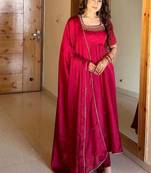 Designer Festival Wear Gown Suit Set With Dupatta Ethnic Wear Anarkali Suit Set