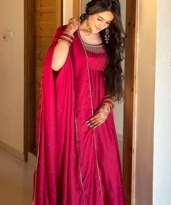 Designer Festival Wear Gown Suit Set With Dupatta Ethnic Wear Anarkali Suit Set 5