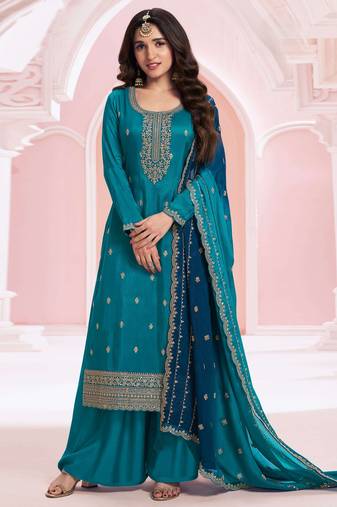 PLUS SIZE SEMI STITCHED SEQUANCE EMBROIDERED SUIT