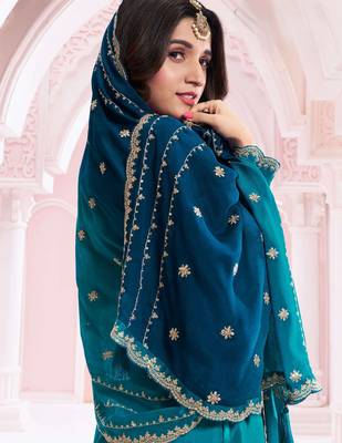 PLUS SIZE SEMI STITCHED EMBROIDERED SUIT 3