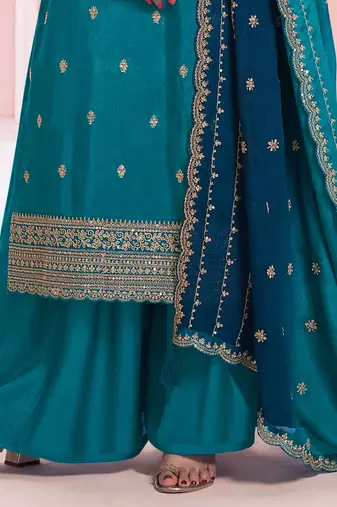 PLUS SIZE SEMI STITCHED  EMBROIDERED SUIT